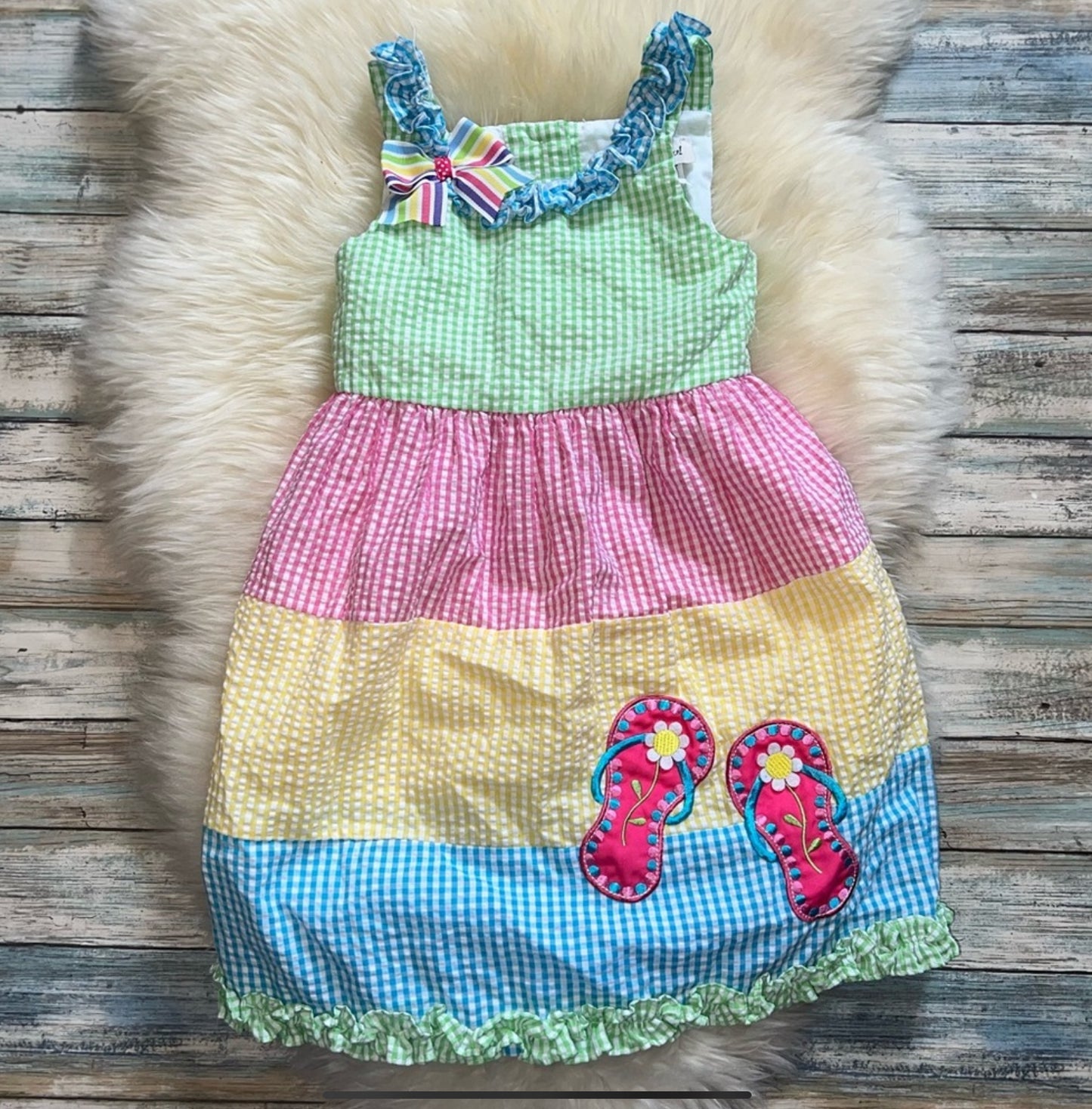 Rare, Too Girls Multicolored Summer Dress sz 4t Pre-Loved!